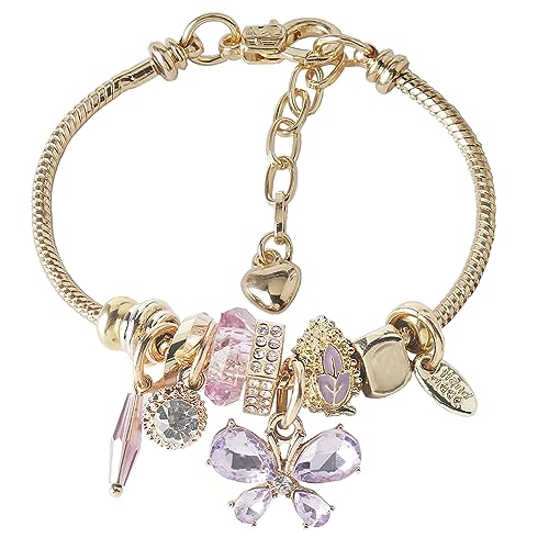 DS Charm Bracelets for teen girls exquisite cute cartoon friendship bracelet Gold Stainless Steel Bangle birthday Gift box Adjustable little girls kids jewelry holiday gifts - style: GOLD-1