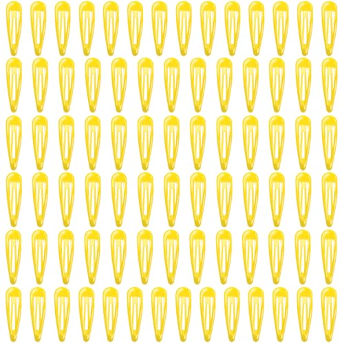 ELANE 80 Pcs Metal Snap Hair Clips for Women,Small Snap Barrettes for Women Girls Thick Fine Hair (Yellow) - color: Yellow