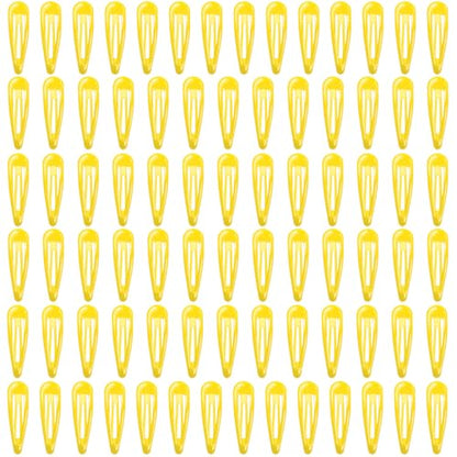 ELANE 80 Pcs Metal Snap Hair Clips for Women,Small Snap Barrettes for Women Girls Thick Fine Hair (Yellow) - color: Yellow
