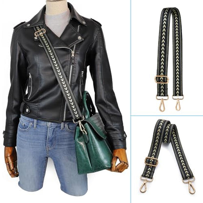 Kolti Purse Strap Replacement Crossbody Handbag Stripe Wide Adjustable - color: Gold Buckle-04