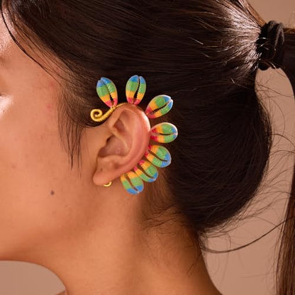 Wellike Gold Ear Cuffs For Women Non Piercing Single Clip On Earrings 18k Gold/Silver Plated Handmade Cuff Earrings Hypoallergenic Waterdrop Cowrie Shell Jewelry - color: KKWE582-G