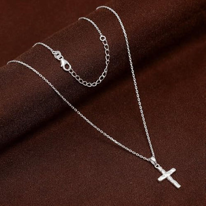 LeCalla 925 Sterling Silver Hammered Necklace for Women | Italian Handmade Hammered Texture Pendant Necklaces | Women's Adjustable Chain Necklace Pendant Jewelry Gift for Her - color: Hammered Cross-18 Inches