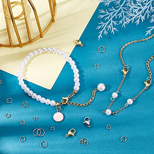 PH PandaHall 720Pcs 304 Stainless Steel Jump Rings with 4mm 20 Pcs Lobster Claw Clasps, 5/6/7/8mm Open Jump Rings Jewelry Clasps Jewelry Findings for Making Necklace Repair, Silver/Gold