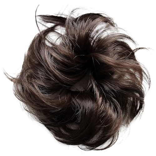 CAISHA Small Scrunchy Updo Hairpiece Ponytail Extensions Hair Tie Brown G2C - color: brown #4A G2C