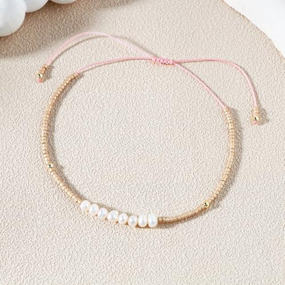 KELITCH Womens Pearl Bracelets Friendship Bracelet Handmade Miyuki Beads Charm Bracelet Holiday Gift - color: B9