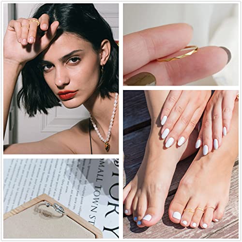 Honsny 12PCS Silver Plated Rings Adjustable Open Rings for Women Cute Gold Plated Stackable Thumb Rings Joint Chain Midi FingerArrow Knot Wave Band Rings Set - color: 12PCS Silver B