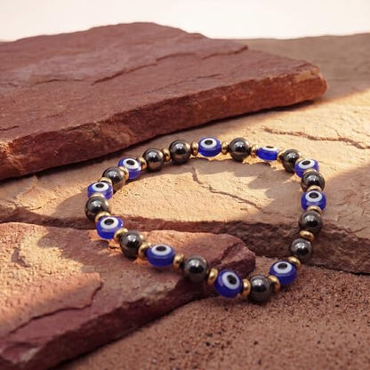 Fesciory Evil Eye Bracelet for Women, Gold Plated Adjustable Chain Jewelry | Blue Evil Eye Charm Bracelet, Lucky Amulet Symbolism, Dainty Adjustable Chain, Daily wear, Jewelry gifts - color: Blue-3