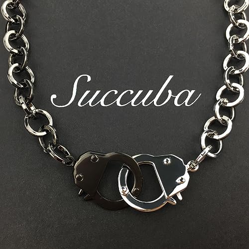 Succuba Stainless Steel Handcuff Choker Necklace Chain Pendant Choker Collar Necklace for Women and Men from 16 to 24 Inches with Box - color: C, size: 18 Inches