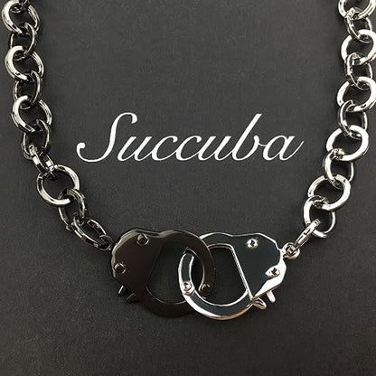 Succuba Stainless Steel Handcuff Choker Necklace Chain Pendant Choker Collar Necklace for Women and Men from 16 to 24 Inches with Box - color: C, size: 18 Inches