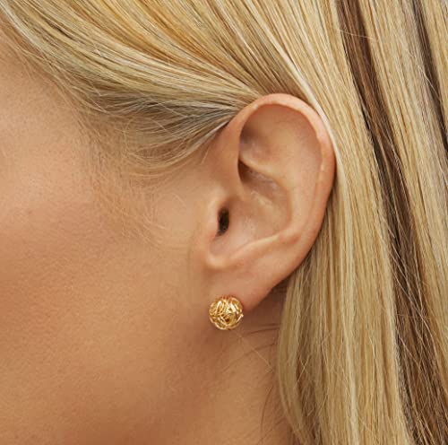 Gold Love Knot Earrings for Women & Girls | Barzel 18K Gold Plated Woven Love Knot Stud Earrings 10mm For Women - Made In Brazil