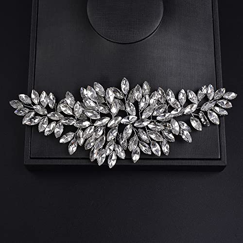 JWICOS Bridal Headband Crystal Hair Vine Wedding Headpiece for Bride & Girls (Silver) - color: Silver