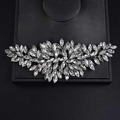 JWICOS Bridal Headband Crystal Hair Vine Wedding Headpiece for Bride & Girls (Silver) - color: Silver