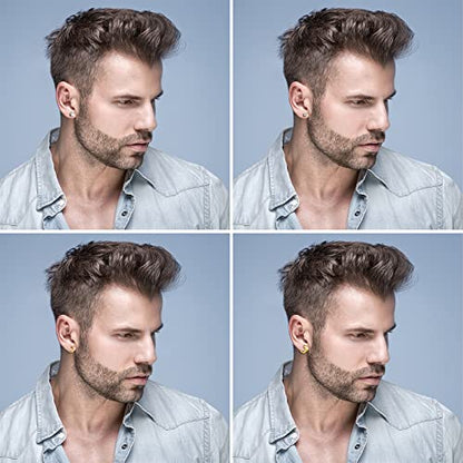 Aroncent Stainless Steel Hoop Earrings: 3-8 Pairs Men Small Hoop Huggie Hinged Earrings Set for Men Women 4mm Valentine Day Gifts - color: Magnetic-Hoop