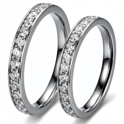 2-Pack 14K Gold Plated Stackable Rings for Oura Ring Gen 4 & Gen 3, Cubic Zirconia Simulated Diamond Stack Rings for Women - color: Silver