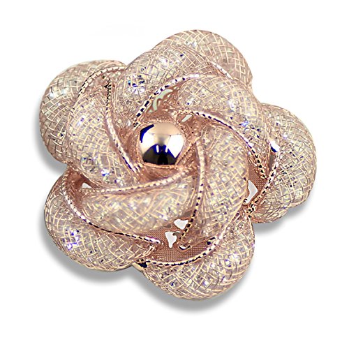 Brooches Fashionable and Refined Hollow-Out Breastpin for Girls Ladies and Women | Clothes Pin | Brooches and Pins for Women | Daisy Pin | Ladies Jewelry | Flower Brooch - color: Rose Gold