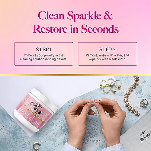 Hagerty Jewelry Cleaner - Professional Jewelry Cleaning for Diamonds, Gold, Platinum, Precious Stones and More - Kosher Certified Jewelry Cleaning Kit Includes Dipping Basket and Brush, 7 Oz. - size: 7 Ounce (Pack of 1)