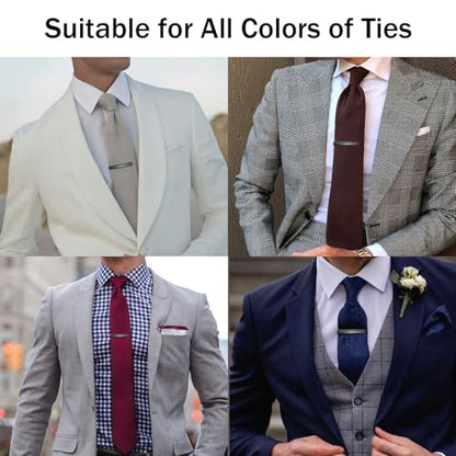 Tie Clip for Men Black, 2 Inch Tie Bar Tie Pins and Clips for Regular Tie, Unique Men Tie Clip Tie Clasp Silver Suitable for Wedding Anniversary, Business Professional, Father's Day Gift - style: Multicolor