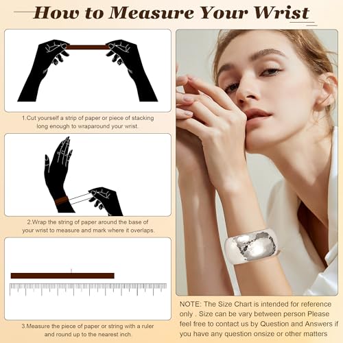 NICEIGHT 18K Gold Plated Chunky Bangle Bracelets for Women Gold Wide Cuff Bangle Bracelet Hammered Minimalist Thick Gold Wrist Wrap Bracelets - color: Silver Thick Hammered Bracelet