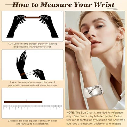 NICEIGHT 18K Gold Plated Chunky Bangle Bracelets for Women Gold Wide Cuff Bangle Bracelet Hammered Minimalist Thick Gold Wrist Wrap Bracelets - color: Silver Thick Hammered Bracelet