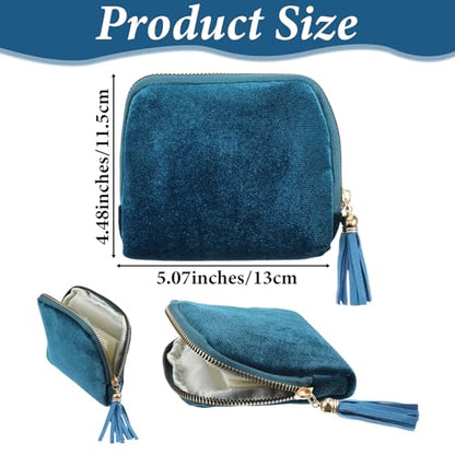 Travel Jewelry Case Organizer Portable Jewelry Pouch Small 5-Layer Velvet Zipper Pouch Bag for Crystal Bracelets Bangles Necklace Ring, Prevent Tangle Scratch