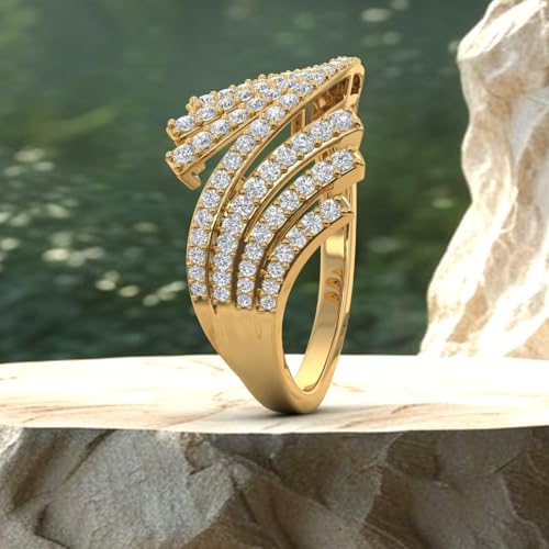 1/2 Carat Bypass Statement Diamond Ring in 10K Gold - color: Yellow Gold