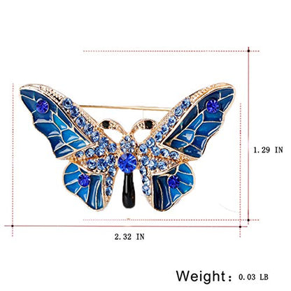 seven wolves Brooches for Women Austria Crystal Brooch Pins Rhinestones Brooches Daily Wearing Breastpin with Boxes - color: Blue 2