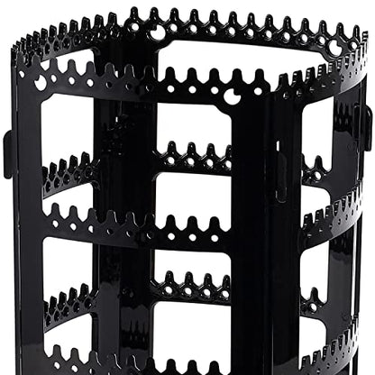 Sooyee 360 Rotating Earring Holder and Jewelry Organizer, Black | 4 Tiers, 156 Holes and 160 Grooves, For Necklaces Earrings Piercings, Classic Stand - color: Black