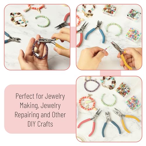 Mr. Pen- Pliers for Jewelry Making, 3 Pack, Chain Nose | Round Nose Pliers Set and Wire Cutter for Beading, Wire Wrapping, Jump Rings, Jewelry Repair, Crafting, DIY - color: Multicolor 2