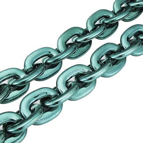 Passed colorfast test 39-inch Large Plastic Chain Necklace with Gift Box | 2/4 Pack with Gift Box,Gold Plastic Chain,Hip Hop Rapper Style, Fade Resistant,Detachable,for Parties, Awards,Prizes, Unisex - color: Green