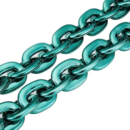 Passed colorfast test 39-inch Large Plastic Chain Necklace with Gift Box | 2/4 Pack with Gift Box,Gold Plastic Chain,Hip Hop Rapper Style, Fade Resistant,Detachable,for Parties, Awards,Prizes, Unisex - color: Green