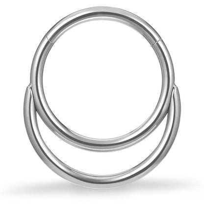 Titanium 16G Septum Ring Piercing Jewelry Nose Rings Hinged Clicker Hoop | G23 Titanium Silver Gold Hinged Segment Daith Piercing Jewelry Non-irritating , Clicker Septum Nose Piercing Jewelry Hoops - color: 08 Circle-Silver, size: 16G-10mm
