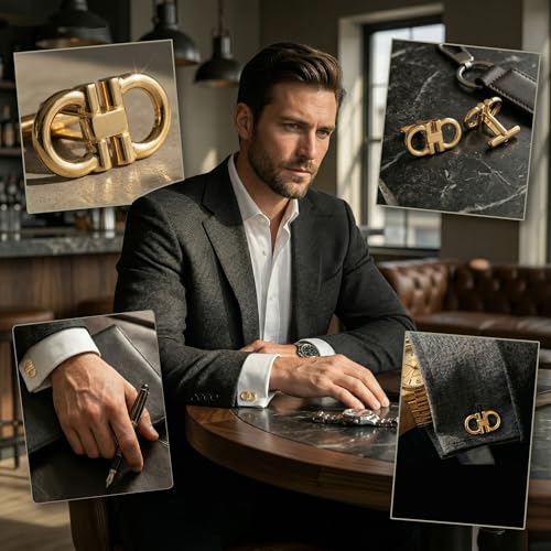 LeCalla 925 Sterling Silver Men's Cufflink | Silver Cufflinks For Men Jewelry | 14K Gold-Plated Cufflinks Business Wedding Shirt Accessories Gift for Son, Father, Husband - style: 14K Horse Bit