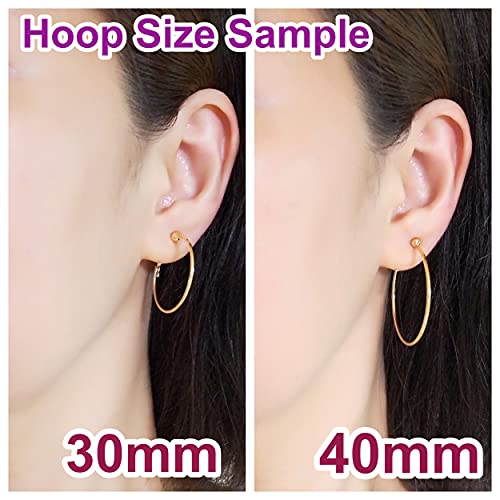 Clip On Hoop Earrings for Women Not Pierced Gold Silver Large Chnky Square Twisted Comfortable Coil Hoop Clip On Earrings - color: 30mm Hoop Silver