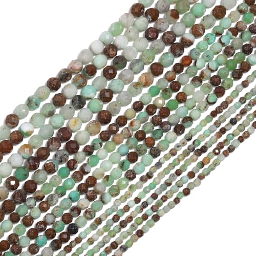 180pcs 2mm Natural Australian Jade Gemstone Beads Faceted Round Loose Stone Beads for Jewelry Making - color: Australian Jade, size: 1.9-2.4mm