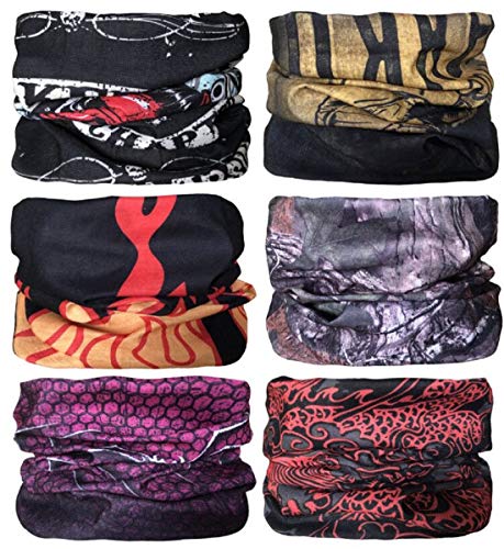 KINGREE KINREE 6PCS Outdoor Magic Scarf, Elastic Headbands, Headscarves, Headwear, Mask - color: Purple Series