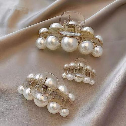 Pearl Hair Clips,Elegant Hair Clip Strong Hold Jaw Clips,Big Pearl Hair Claw Clips Barrettes Nonslip Birthday Mother's Day Wedding Gift for Women Girls Daughter Girlfriend (6 Pack) - size: 1 Count (Pack of 6)