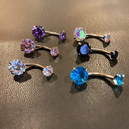 Incaton 14G Cute Heart Stainless Steel Belly Button Rings Belly Piercing Jewelry Diamond Belly Rings for Women Navel Piercing Jewelry - color: 1pcs Silver