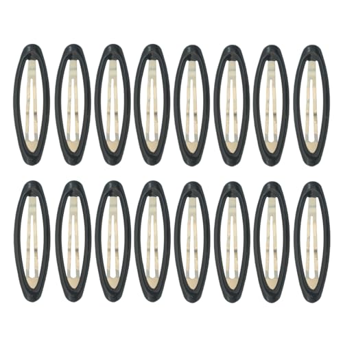16 Pieces Hair Clips for Thick Hair 2.8 Inch Oval Shape Black XL Hair Clips for Women Metal Snap Non-Slip Hair Grips Hair Accessories - color: Black