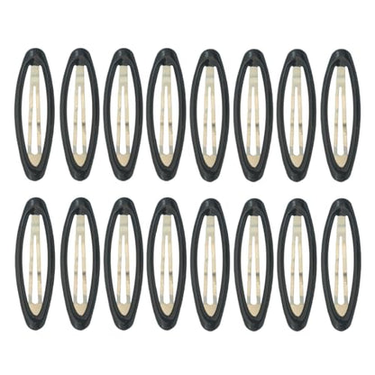 16 Pieces Hair Clips for Thick Hair 2.8 Inch Oval Shape Black XL Hair Clips for Women Metal Snap Non-Slip Hair Grips Hair Accessories - color: Black