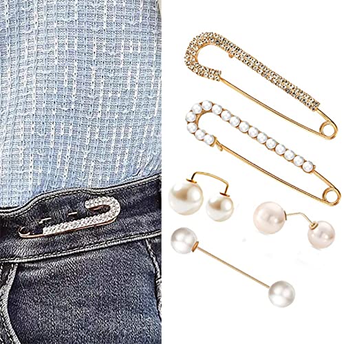 Fashion Pearl Brooch, Sweater Shawl Pearl Pin, Elegant and Fashionable | Enhance your Temperament, Suitable for a Variety of Occasions to Wear - color: White A