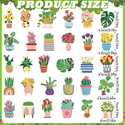 30/60 Pcs Cute Enamel Pins Bulk Plant Flower Animal Halloween Gothic Fall Pumpkin Cartoon Lapel Pin Brooches Jewelry Gift for Backpack Clothes Hats Accessories - style: Plant