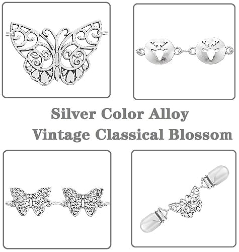3 Styles Vintage Shirts Dresses Shawl Clips for Women Girls Retro Cardigan Collar Clips Brooch for Clothing - style: Style 1