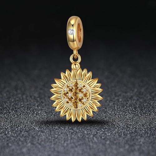 Sunflower Charm Fit for Pandora Charms Bracelet and Necklace You Are My Sunshine Charm Gifts for Women - style: You Are My Sunshine Sunflower