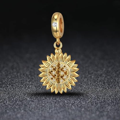 Sunflower Charm Fit for Pandora Charms Bracelet and Necklace You Are My Sunshine Charm Gifts for Women - style: You Are My Sunshine Sunflower