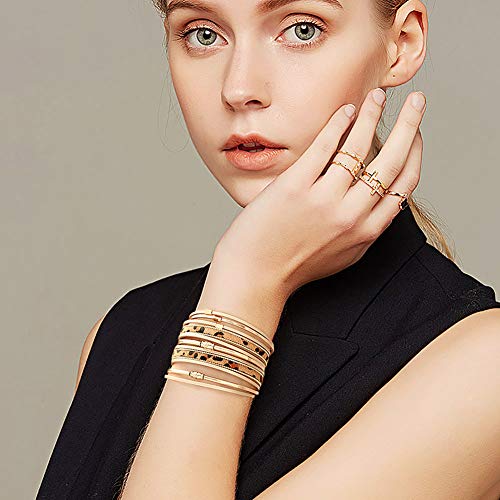 Wowanoo 3Pack Leather Cuff Bracelet Set Multilayer Wrap Bracelet Crystal Feather Tree Bracelet Magnetic Clasp Bracelet for Women - color: Leopard