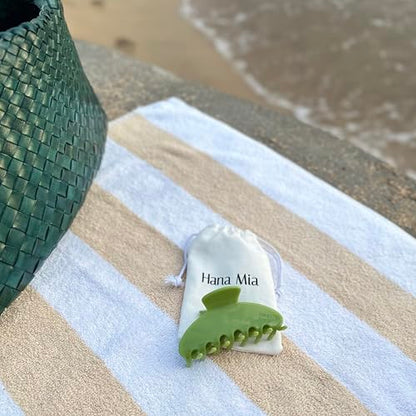 Luxury Green Claw Clip for Women | Our Large 4 Inch Hair Clip Creates Beautiful Half Ups, Secure Updos & Chic Daily Styles | Premium Acetate Claw with Secure Hold & Snag Free Teeth for Easy Styling - color: Green