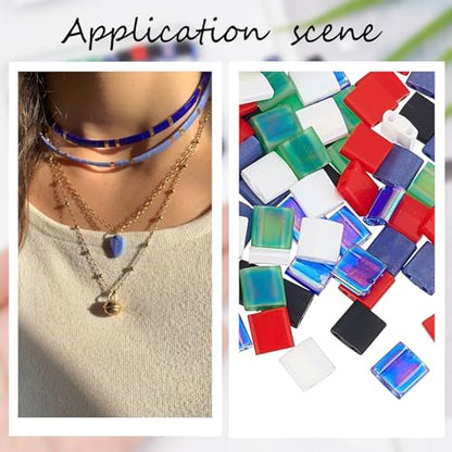 SUNNYCLUE 1 Box 180Pcs Two Hole Beads 5mm Tila Beads 2 Hole Glass Seed Bead Miyuki Tila Mix Beaded Set Flat Square Bead Loose Spacer Beads for Jewelry Making Beading Kit Necklace Bracelets Adult - color: 180pcs 6 Colors Dark Colorful Glass Beads