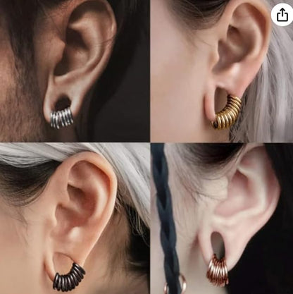 Vankula 10PCS Seamless Septum Nose Piercing Rings Segment Hoop Rings 316L Stainless Steel Ring Stack Clickers Ear Plugs Hangers Women Men Body Jewelry - color: Silver, size: 1.2*10mm 10PCS