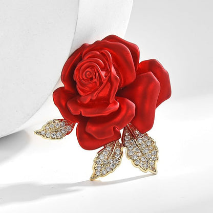 Red Rose Flower Brooches and Pins for Women Costume Jewelry Brooch Pins Broches Jewelry for Women Elegant Lady Pin - style: Rose Bud