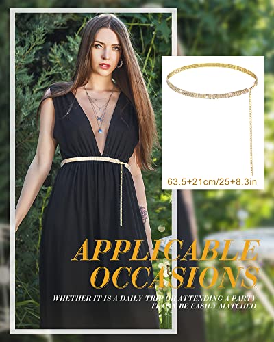 Hicarer 3 Pcs Waist Chain for Body Multi Layer Chain Belts for Women Girls Summer Beach Jewelry Halloween Adjustable - color: Gold, style: Elegant Style
